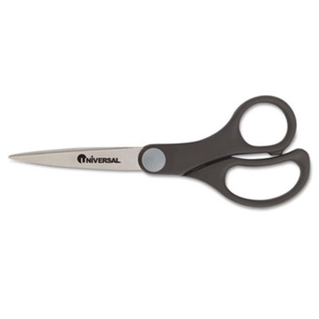 UNIVERSAL Economy Scissors- 7&amp;quot; Length- Straight Handle- Stainless Steel- Black UN34099